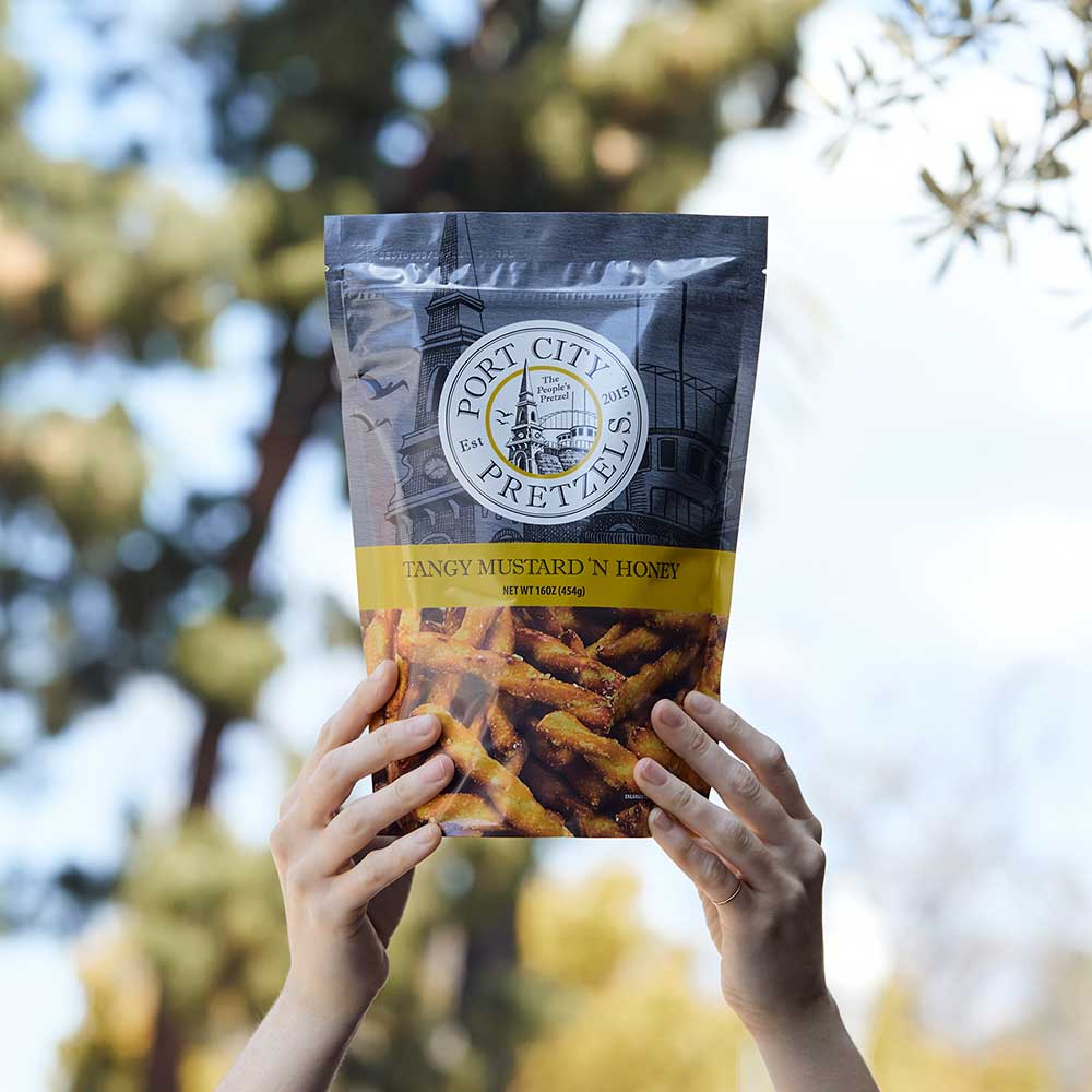 TANGY MUSTARD 'N HONEY Our latest and tangiest bag on the shelf.